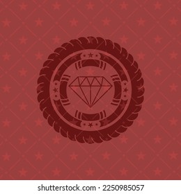 Diamantensymbol in rotem Symbol oder Emblem. 