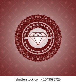 diamond icon inside retro style red emblem