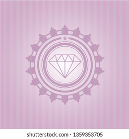 diamond icon inside retro style pink emblem