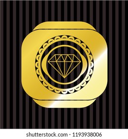 diamond icon inside shiny emblem
