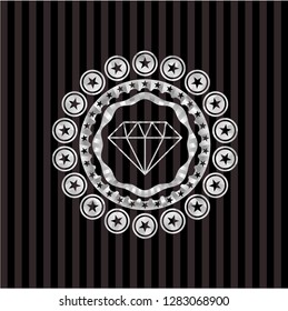 diamond icon inside silver shiny emblem