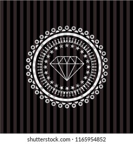 diamond icon inside silvery shiny emblem