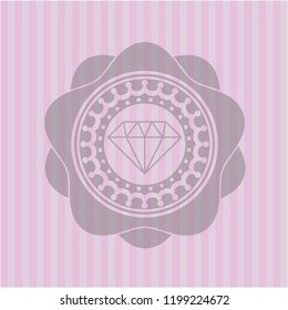 diamond icon inside vintage pink emblem