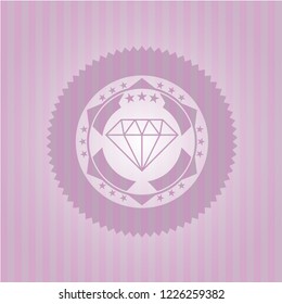 diamond icon inside vintage pink emblem