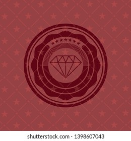diamond icon inside vintage red emblem