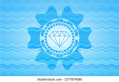 diamond icon inside water representation style badge.