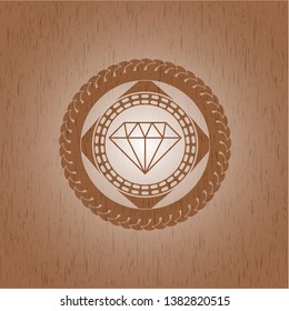 diamond icon inside wood badge or emblem