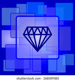 Diamond icon. Internet button on abstract background. 