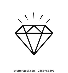 Diamond icon Isolated flat vector in outline