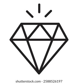 Diamond Icon Isolated flat vector in outline