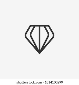 Diamantensymbol einzeln auf Hintergrund. Brillantes Symbol modern, einfach, Vektorgrafik, Symbol für Website-Design, mobile App, ui. Vektorgrafik