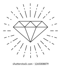 Diamond icon isolated on white background. Shining gem. Vector illustration
