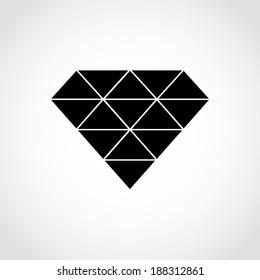 Diamond Icon Isolated on White Background