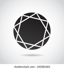 Diamond icon isolated on white background. Vector illustration.