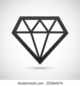 DIamond icon isolated on white background. Vector art.