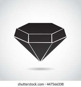 Diamond icon isolated on white background. Vector art.