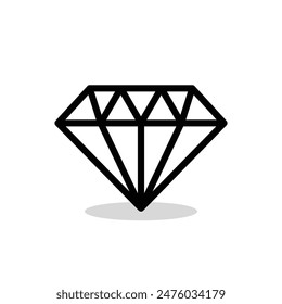 Icono de diamante Ilustración vectorial aislada sobre fondo blanco.
