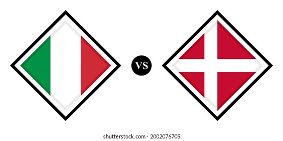 diamond icon. italy vs denmark. isolated on white background. vector illustration