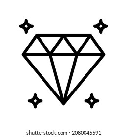 Icono de diamante, Icono de icono de estilo de línea, Ilustración vectorial, Adecuada para sitio web, aplicación móvil, impresión, presentación, infografía y cualquier otro proyecto.