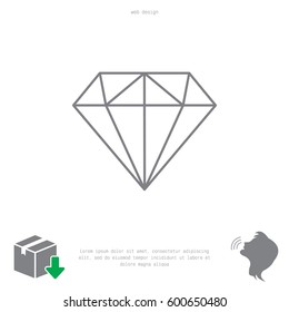 Diamond Icon Line Vector.