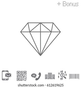 Diamond Icon line Vector.