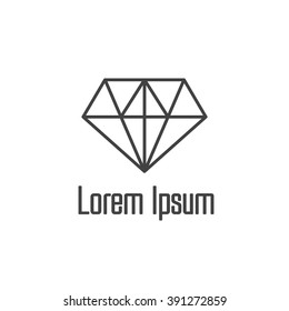 Diamond icon. Line diamond vector illustration.