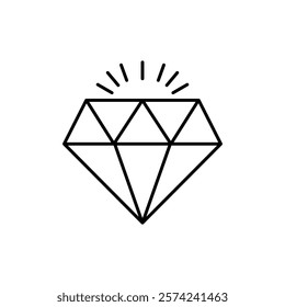 Diamond icon linear logo isolated