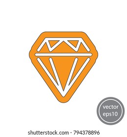 Diamond icon, linear sign vector illustration of Eps10