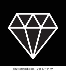 ícono de diamante lineal, Ilustración vectorial 