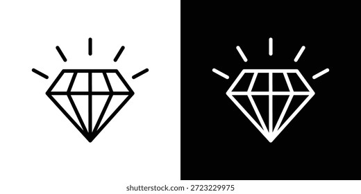 Concepto de logotipo de icono de diamante en trazos