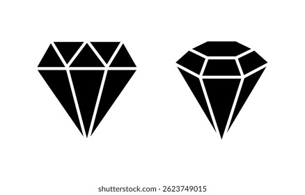Diseño del logotipo del icono del diamante. signo y símbolo de las gemas del diamante