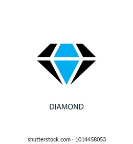 Diamond icon. Logo element illustration. Diamond symbol design from 2 colored collection. Simple Diamond concept. Can be used in web and mobile.