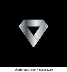 Diamond Icon Logo in Flat Material Design