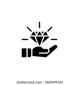 Diamond icon or logo illustration glyph style black color.