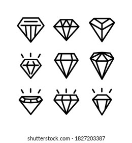 icono de diamante o logotipo símbolo de signo aislado ilustración vectorial - Colección de iconos vectoriales de estilo negro de alta calidad

