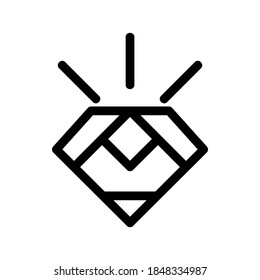 icono de diamante o logotipo símbolo de señalización aislado ilustración vectorial - iconos vectoriales de estilo negro de alta calidad
