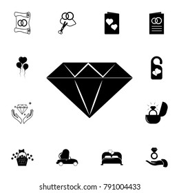 diamond icon. Lovers icon. Set of wedding elements icon. Photo camera quality graphic design collection icons for websites, web design, mobile app on white background