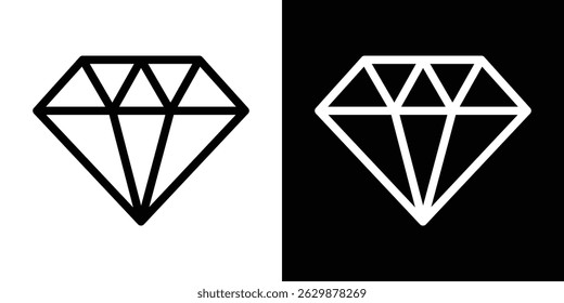 Diamond icon for mobile and web. Vector graphics