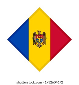 Diamantensymbol mit moldova-Fahne isoliert auf weißem Hintergrund