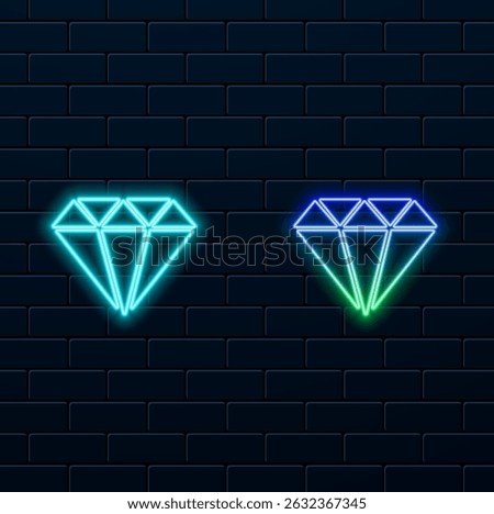 diamond icon. neon style. gem, jewel, luxury, precious, gemstone, crystal, sparkling, fortune, of value, clarity, shine, shine, cut, stone, expensive, decoration, jewel, elegant, symbol, treasure.
