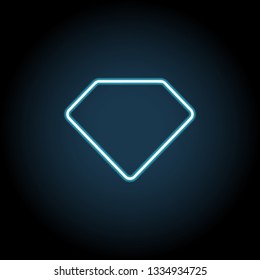Diamond icon in neon style. Simple thin line, outline vector of web, minimalistic icons for UI and UX, website or mobile application