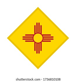 diamond icon with new mexico flag isolated on white background