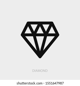 Diamond icon. New trendy diamond vector illustration symbol.