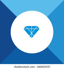 Diamond Icon On Blue Background. Eps-10.
