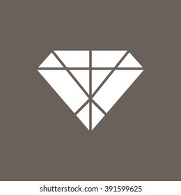 Diamond Icon on Dark Gray Color. Eps-10.