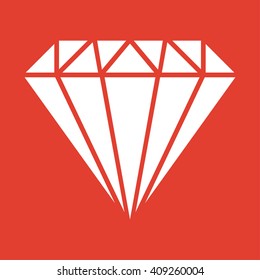 Diamond icon on red background.