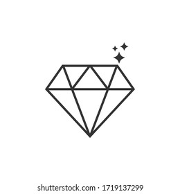 Icono de diamante sobre fondo blanco. Ilustración vectorial.
