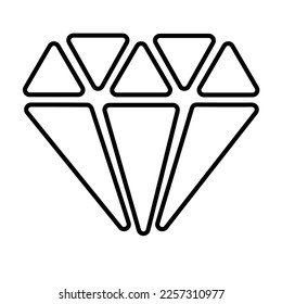 diamond icon on white background, vector illustration.