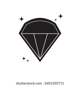 Diamond icon on white background, eps10,  Stock vector illustration