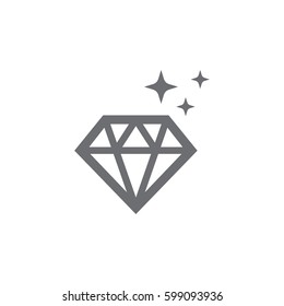 Diamond Icon on white background. Vector illustration